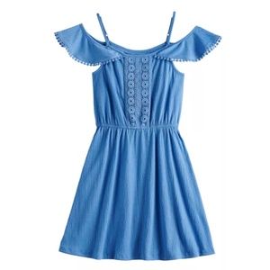 NEW Mudd Girls (Plus, 18) Periwinkle Crochet Knit Dress